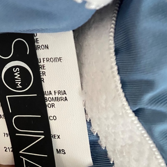 Soluna swimsuit denim blue sparkly adjustable straps, removable bra pads, - Picture 7 of 16